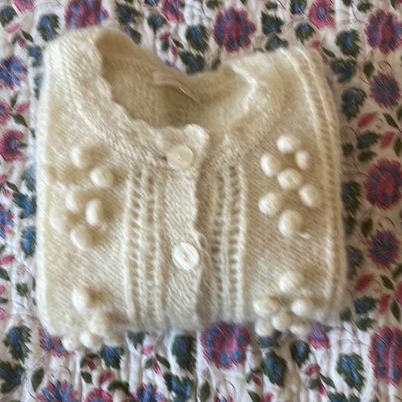 LoveShackFancy Mohair Pom Pom Gigi Sweater, Size S - Picture 7 of 9